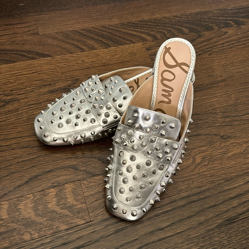 Sam Edelman Silver Augustus Mules
